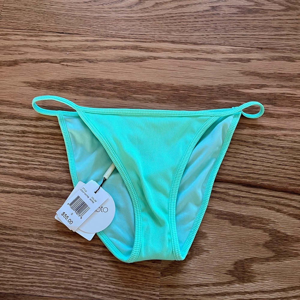 Peixoto green ribbed bikini bottom